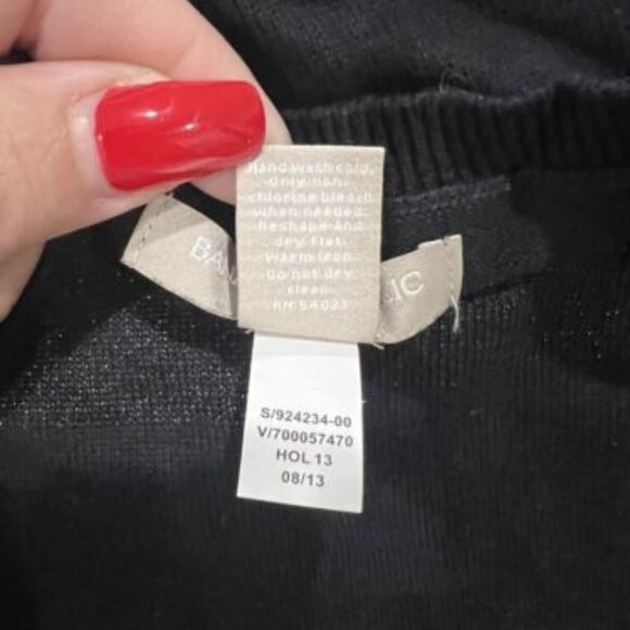 Women's BANANA REPUBLIC Black sparkly Stripe Midi Sweater Dress Sz Small - Picture 4 of 7